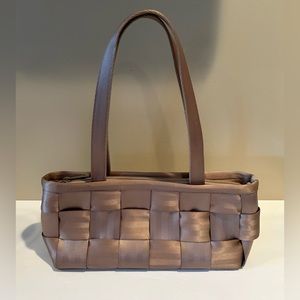 Y2K VINTAGE HARVEYS SEATBELT RECTANGLE BAGUETTE STYLE‎ SHOULDER BAG Beige